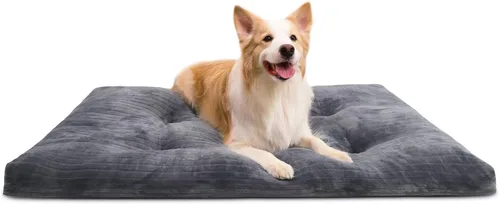Miniatura 14 de Cama para Jaula de Perro Camas para Perros Lavables para Perros XX-Pequeños Franela Gruesa de Lujo Esponjosa Cómoda Almohadilla para Perrera Gris