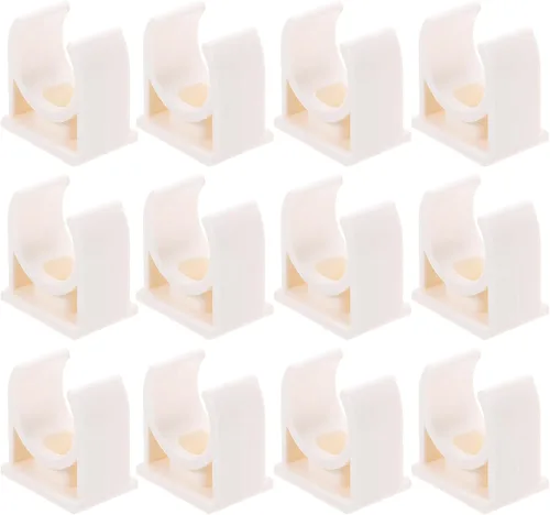 Yardwe Abrazaderas de tubo de PVC de 1/2 pulgada, 200 piezas de soporte de tubo blanco en forma de U para fontanería, gas, instalación de agua,