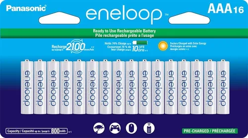 Miniatura 5 de Eneloop Panasonic K-KJ17MCC82A Cargador de 4 posiciones con 2 pilas AAA y 8 AA y 2 espaciadores C y 2 D y Panasonic BK-4MCCA16FA AAA 2100 Ciclo