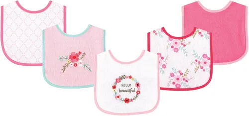 Miniatura 15 de Luvable Friends Baby Cotton Terry Drooler Bibs with PEVA Back, Transportation, One