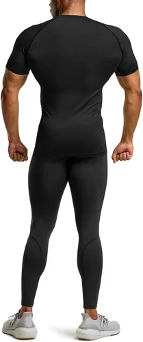 Miniatura 9 de TSLA - Paquetes de 1 o 3 camisetas de compresión para hombre, FPU 50+, de secado rápido, de manga corta, camiseta de entrenamiento atlético
