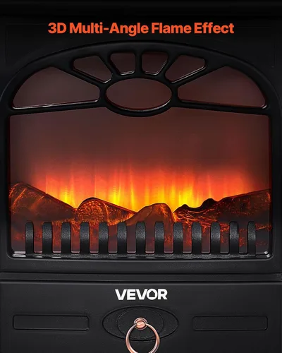 Miniatura 4 de VEVOR Chimeneas independientes de 22.8 pulgadas, calentador eléctrico portátil de 1500 W, 5120 BTU, con protección contra sobrecalentamiento, llamas
