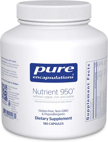 Pure Encapsulations Nutrient 950 sin cobre, hierro y yodo | Suplemento antioxidante multivitamínico y mineral para apoyar una salud óptima y