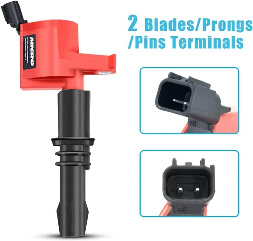 Miniatura 5 de Micro Juego de 8 bobinas de encendido rojas de alto rendimiento y bujía de iridio de repuesto para Ford F150 Expedition F250 compatible con Lincoln