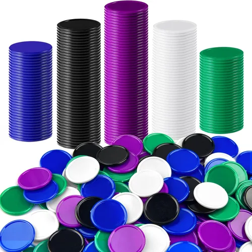Miniatura 15 de Coopay 500 discos de plástico para contadores de aprendizaje, discos de conteo de fichas de bingo para práctica de matemáticas y fichas de póquer