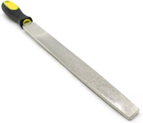 Miniatura 2 de TMAX Lima plana con revestimiento de diamante de 10 pulgadas (9.8 in) de largo, grano 80 grueso, mango plano recubierto de diamante, herramientas