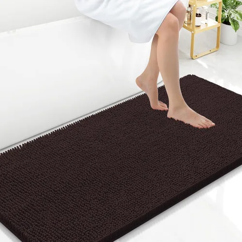 Miniatura 134 de Arotive Alfombras de baño de felpilla extrasuaves y absorbentes, de 24 x 16 pulgadas, lavables a máquina, parte trasera de goma antideslizante