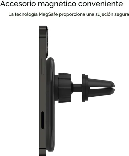 Miniatura 6 de Belkin Cargador de Coche Magnético Inalámbrico Compatible con MagSafe 10W - Cargador Inalámbrico, Soporte Magnético para Ventilación de Coche