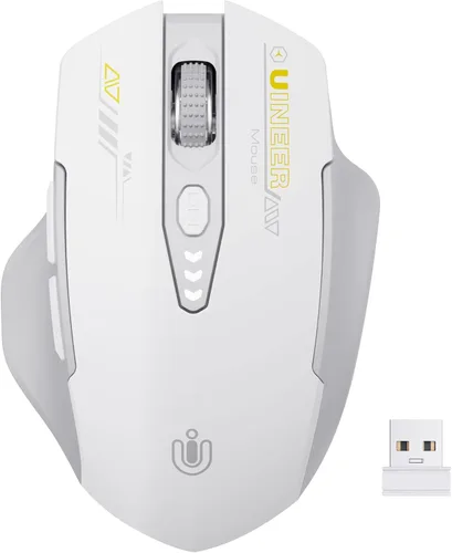 Miniatura 9 de Uineer Ratón inalámbrico, [Actualizado] Pantalla de batería visible, Ratones recargables para portátil 2.4G USB, 4 niveles de DPI ajustables, ratón