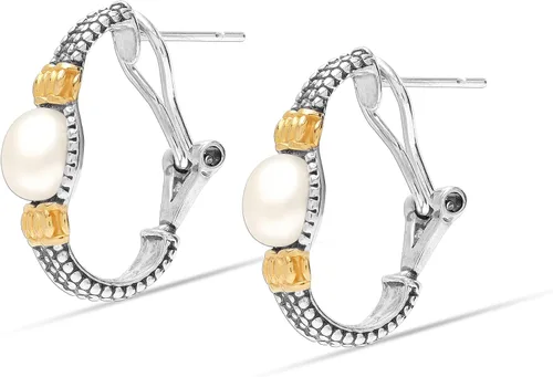 Miniatura 4 de LeCalla Aretes de plata de ley 925 con espalda Omega para mujer Aretes de tuerca Omega con clip Aretes de tuerca Omega con clip