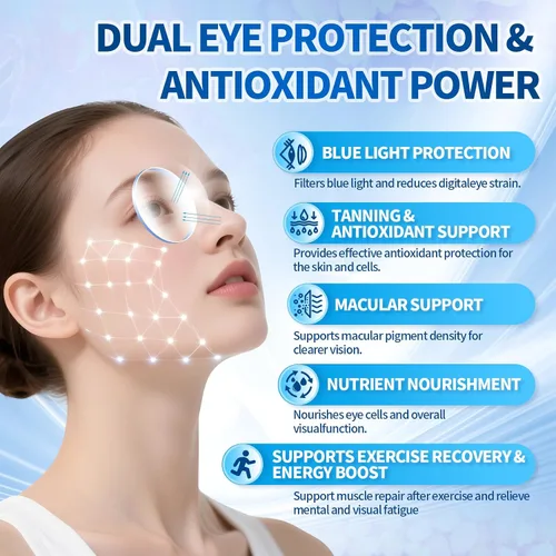 Miniatura 2 de Astaxantina 14 en 1 12 mg y luteína 40 mg con suplementos de zeaxantina, suministro para 6 meses, fuente de microalgas frescas, apoya los ojos