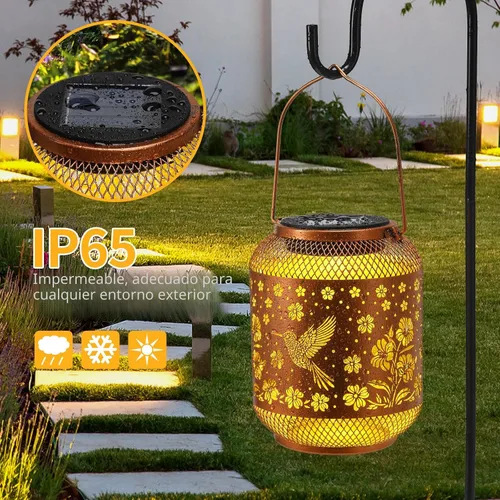 Miniatura 6 de Faroles solares para exteriores impermeables con diseño de colibrí para jardín, regalos de cumpleaños para mujeres, mamá, abuela, luces solares