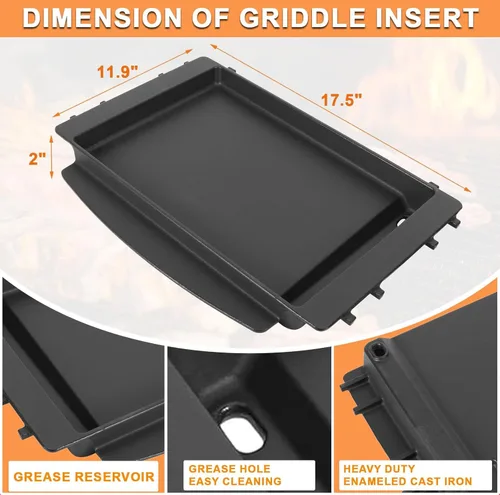 Miniatura 4 de 7658 Inserto de plancha para inserto de sartén Weber Spirit 2 Piezas de repuesto para Weber GS4 Spirit II/I 200 y 300 y Spirit 200/300/400 SER