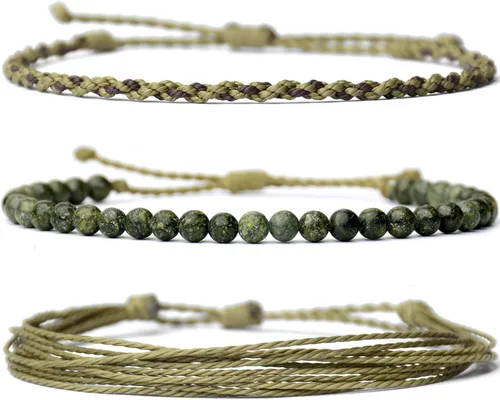 Miniatura 38 de Pulsera curativa hecha a mano con cuentas de piedra natural, regalo para hombres, pulsera de cuerda ajustable