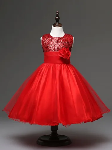 Miniatura 2 de DreamHigh vestido de concurso de belleza con flores y lentejuelas para niñas