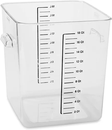 Miniatura 10 de Rubbermaid Commercial Products Contenedor de almacenamiento de alimentos cuadrado para ahorrar espacio 12 cuartos de galón transparente