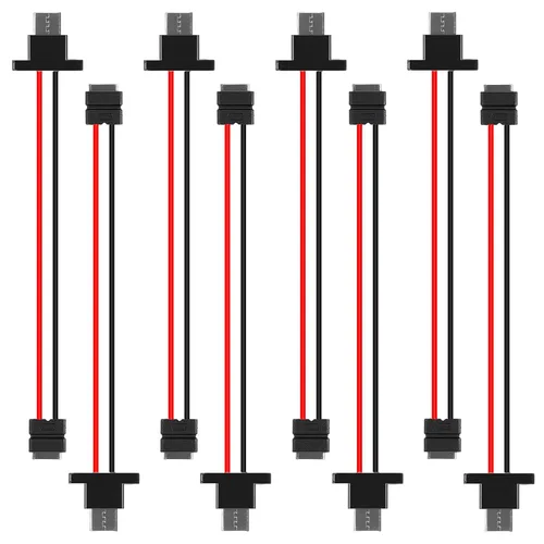 Miniatura 13 de 8pcs Bare Board Type-C Female Chassis Waterproof 2P Solder Wire Type USB C Pigtail Cable Extension Power Cable USB-C Plug to 2 Pin Bare Wire Open