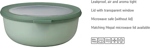 Miniatura 4 de Mepal Cirqula - Tazones altos para almacenar y servir múltiples alimentos de 68 onzas / 0.1 fl oz, con tapas transparentes, perfectos