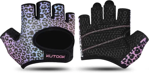 Miniatura 9 de KUTOOK Guantes de levantamiento de pesas para mujeres, guantes de entrenamiento de gimnasio con protección de palma y agarre adicional, guantes