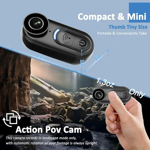 Miniatura 4 de Mini cámara corporal 4K – Cámara de acción deportiva para pulgar de 128 GB con audio, grabación de pecho manos libres, montaje en casco
