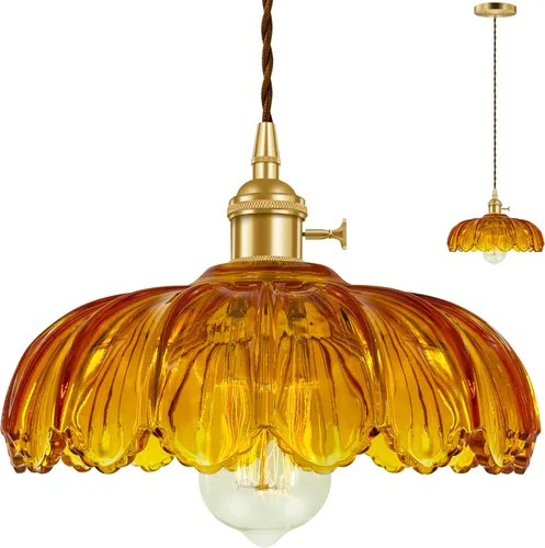 Miniatura 14 de Lámpara colgante enchufable, lámpara colgante, luz colgante de cristal, lámpara de swag con interruptor de encendido/apagado en línea para isla