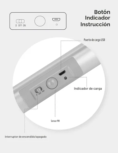 Joyzy Luces de armario automáticas con sensor de movimiento y diseño de protección ocular, iluminación de armario LED recargable con batería, luz de