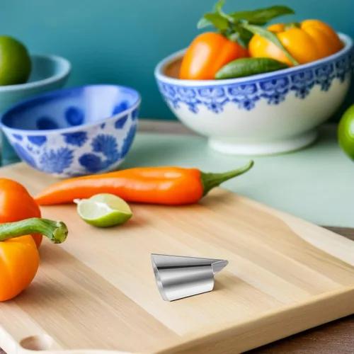 Miniatura 2 de Zerodeko 20 protectores de dedos de acero inoxidable para cortar y pelar vegetales, herramienta de cocina para cortar y pelar de forma segura