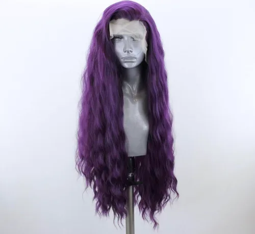 Miniatura 2 de Mezcla de encaje frontal sintético peluca mitad negro mitad blanco #1001 para mujeres sin pegamento largo recto pelucas de pelo sintético parte