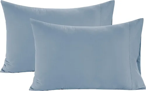 Miniatura 11 de LANE LINEN Juego de 2 almohadas tamaño Queen, suaves 100% algodón egipcio, frescas y lisas de 1000 hilos, fundas de almohada - Azul Estate