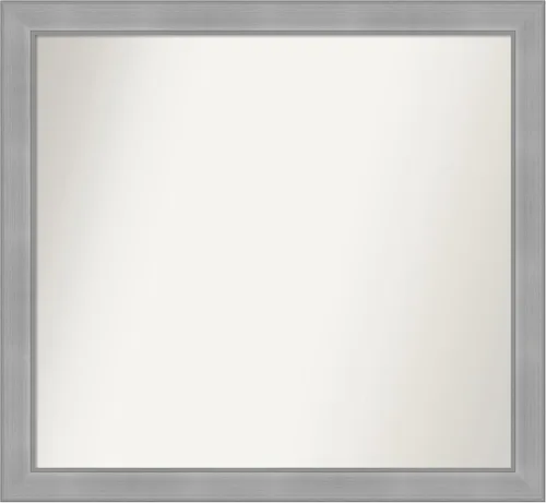 Miniatura 116 de Amanti Art Espejo de baño plateado para sobre el fregadero, 24 x 24 pulgadas, espejo cuadrado de peltre forjado a medida, marco de madera casual
