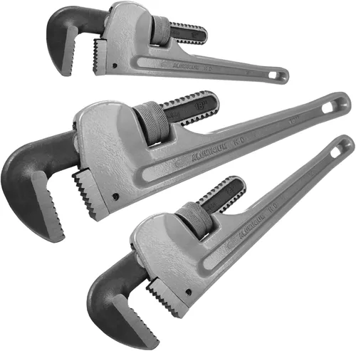 Miniatura 10 de WEDO Llave de tubo recta de 14 ", llave de fontanería, llave de aluminio, apertura máxima 2.559 in, cabeza forjada de acero al cromo-molibdeno