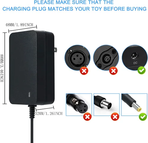 Miniatura 3 de Cargador de 24 V para niños de juguete para niños, cargadores de batería de 24 voltios para niños, cargador de batería de 24 voltios para montar
