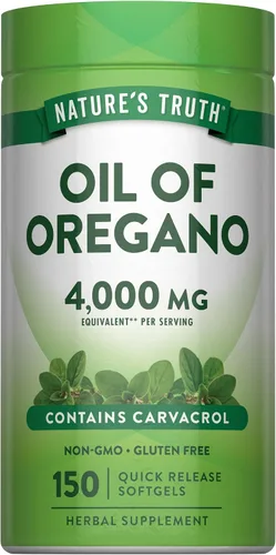 Nature's Truth Cápsulas blandas de aceite de orégano | 150 unidades | Suplemento de hierbas sin OMG y sin gluten