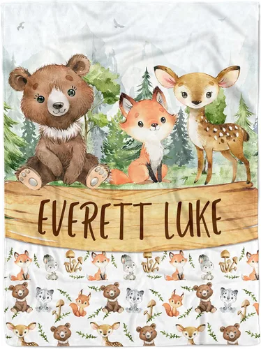 MDPrints - Mantas de bebé personalizadas para niños, regalos personalizados para bebé niño con nombre, mantas de bebé personalizadas, forro polar de