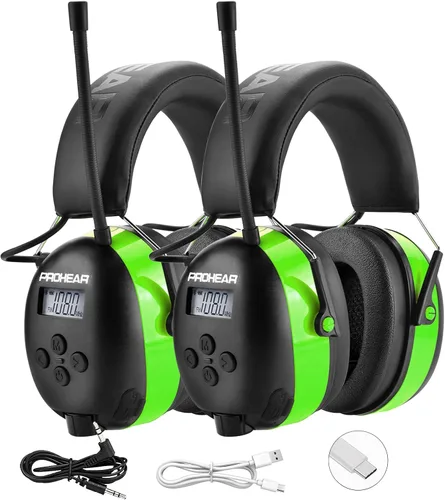 Miniatura 9 de PROHEAR 033 - Auriculares con radio AM/FM Bluetooth 5.4 - Batería recargable USB C de 2000mAh - Auriculares con radio para protección auditiva