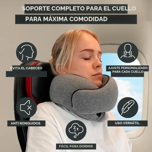 Miniatura 2 de FlyHugz® Almohada de viaje para el cuello Almohada cervical de espuma viscoelástica para mayor comodidad en el avión Diseño compacto
