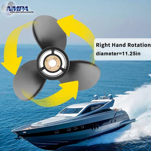Miniatura 6 de VIF Jason Marine Upgrade OEM 13 Spline Tooth Aluminio Outboard Hélice compatible con motores Mercury 30/35/40/45/50/55/60/70hp, caja de cambios