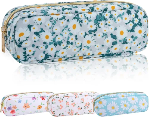 Miniatura 16 de Iqimott Bolsa Grande de Maquillaje de Nylon para Viaje, Bolsa de Cosméticos Preppy Grande Organizadora de Maquillaje de Nylon Bolsa de Artículos