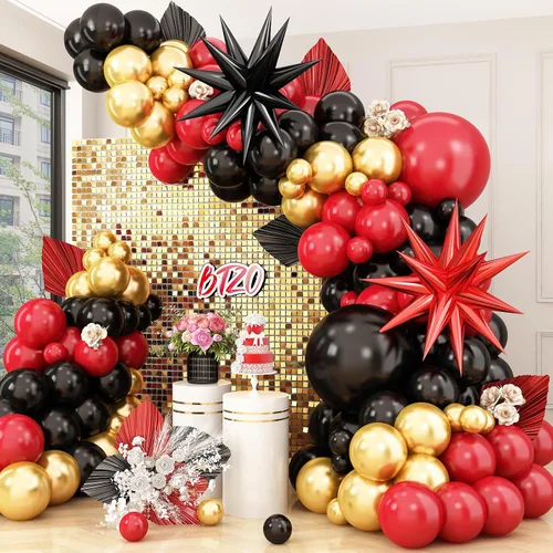 Miniatura 12 de Arco de globos azul, rojo y negro, guirnalda de globos con globos de papel de aluminio, globos metálicos plateados para niños, baby shower, Azul