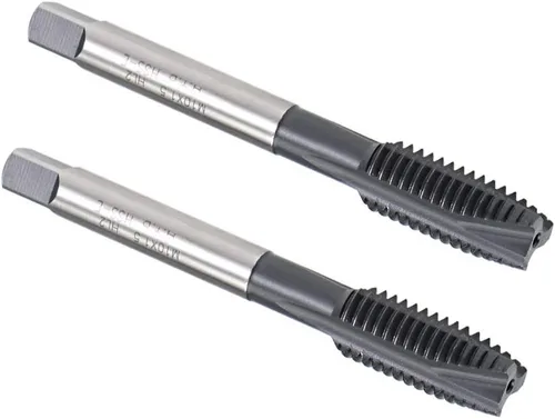 Miniatura 8 de uxcell Grifo de roscado de punta espiral M8 x 1.25, tolerancia H2 de acero de alta velocidad recubierto TICN, vástago redondo con extremo cuadrado