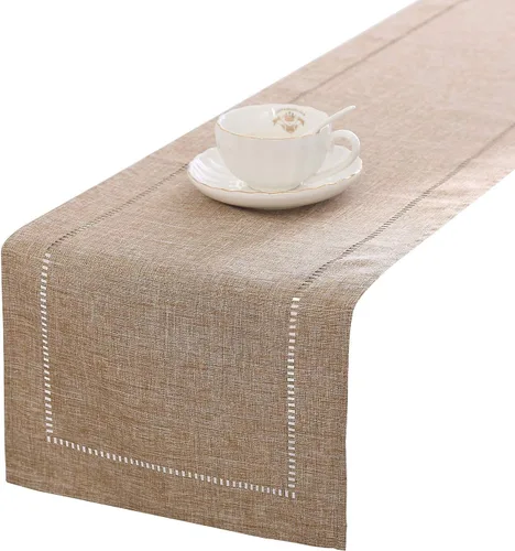 Miniatura 13 de Tosewever Camino de mesa decorativo de lino con borlas, colección de mesa de 14 x 72 pulgadas, caminos de mesa para todos los días, comedor, boda