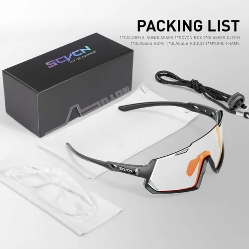 Miniatura 6 de SCVCN Gafas de ciclismo fotocromáticas Gafas de sol deportivas transparentes hombres mujeres MTB BMX Running Driving