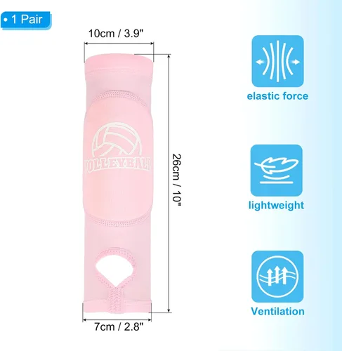 Miniatura 2 de PATIKIL Mangas de brazo de voleibol para pasar el antebrazo con almohadillas de protección, almohadillas para brazo de voleibol para jóvenes, Rosado