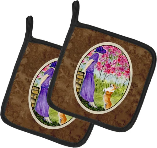 Miniatura 193 de Caroline's Treasures SS8617PTHD - Juego de soportes para ollas de cocina resistentes al calor, almohadillas calientes para horno para cocinar, Husky