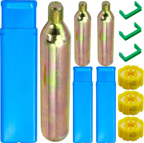Miniatura 6 de Paquete de 3 cartuchos infladores de CO₂ de 24/1.16 oz de 1/2 hilo, inflado automático de emergencia para chalecos salvavidas, PFD y dispositivos