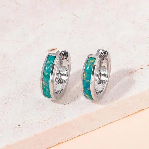 Miniatura 54 de CiNily Aretes Huggie de ópalo con bisagras, chapados en oro, hipoalergénicos, pequeños aretes de aro para mujeres, adolescentes, niñas, hombres