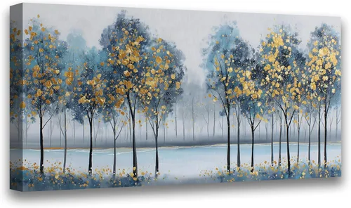 Miniatura 30 de Arte de pared de paisaje, impresiones en lienzo de paisajes naturales, decoración del hogar, bosque verde, pintura de árboles para sala de estar