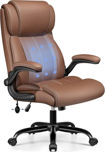Miniatura 10 de BESTFAIR Silla de Oficina Ergonómica - Silla de Escritorio para Computadora, Sillas Ejecutivas de Cuero con Respaldo Alto, Soporte Lumbar Ajustable