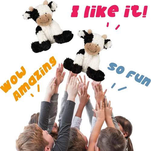 Miniatura 8 de Hopearl Adorable Vaca de Peluche, Juguetes de Vaca Flexible Suave, Animales de Peluche, Regalos de Cumpleaños Lindos para Niños, Niñas, Niños