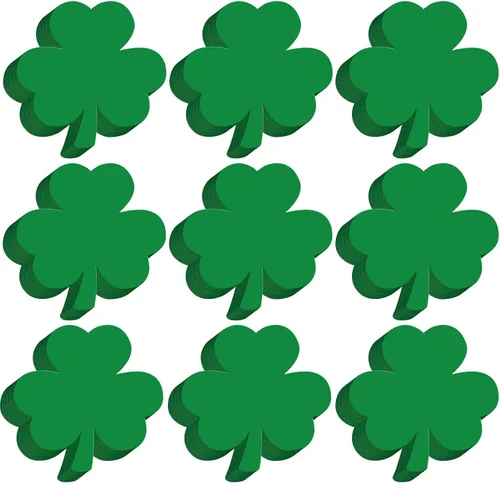 Miniatura 13 de Kisston 360 piezas de papel de trébol del día de San Patricio de 3.9 pulgadas, con forma de trébol verde y blanco, troquelados para proyectos
